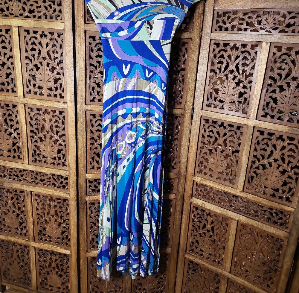Alexis By Tal Sheyn Blue and Purple Maxi Dress